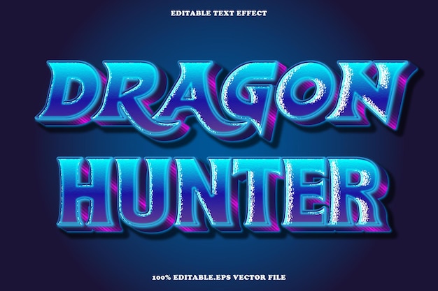 Efecto de texto editable Dragon Hunter Estilo degradado de relieve 3D