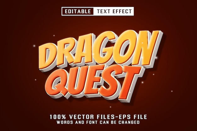 Efecto de texto editable de dragon quest