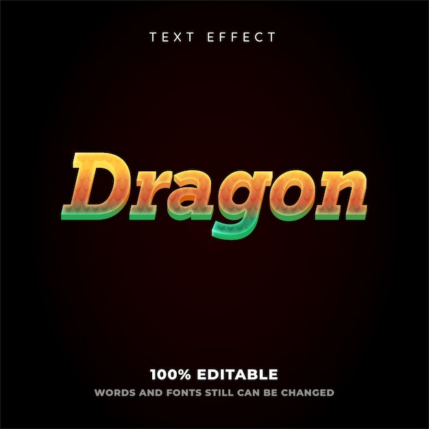 efecto de texto editable del dragón