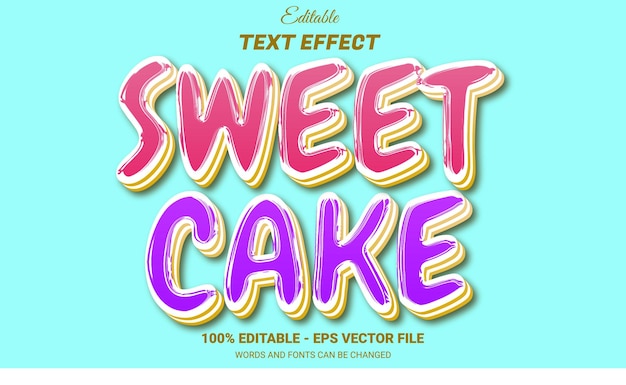 efecto de texto editable dulce de pastel