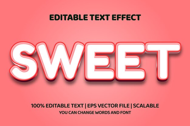 Efecto de texto editable dulce