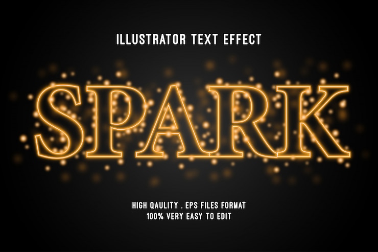 Vector efecto de texto editable: efecto de estilo de chispa dorada