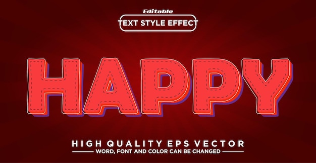 Efecto de texto editable Efecto de estilo feliz