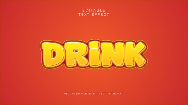 Vector efecto de texto editable efecto de texto 3d moderno texto de bebida