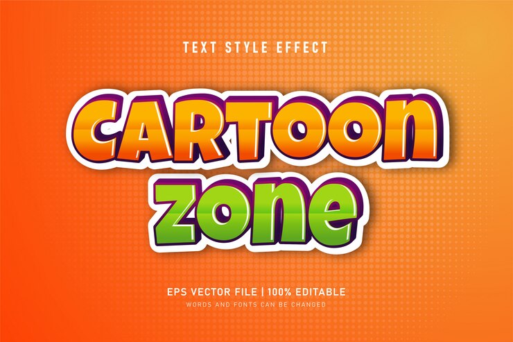 Vector efecto de texto editable. efecto de texto de estilo de dibujos animados