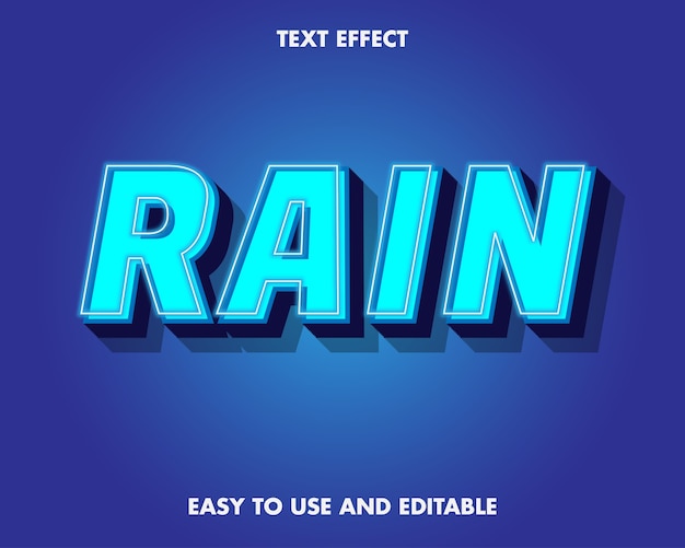 Efecto de texto editable - efecto de texto de lluvia.