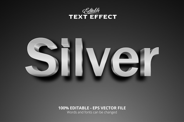 Vector efecto de texto editable efecto de texto plateado