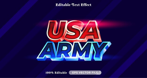 Efecto de texto editable del ejército de los EE.UU. color vibrante moderno brillante efecto de estilo de texto fuente editable vector f