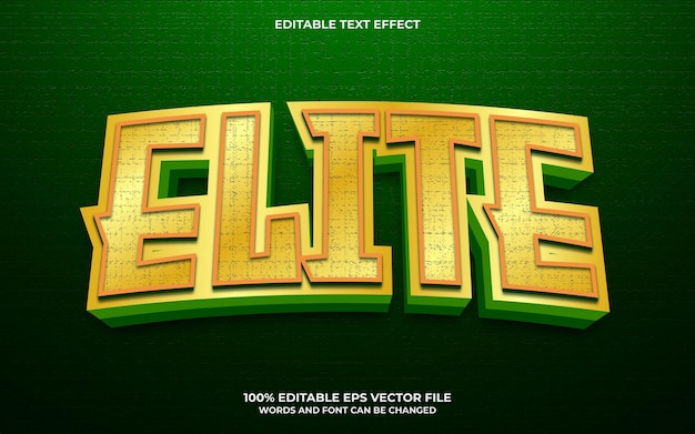 Efecto de texto editable elite 3d