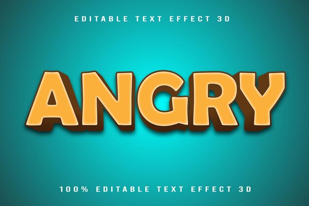 Efecto de texto editable enojado estilo de dibujos animados en 3D