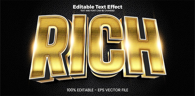 Vector efecto de texto editable enriquecido en estilo de tendencia moderno