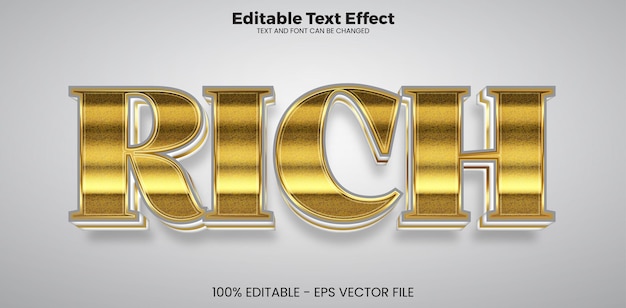 Efecto de texto editable enriquecido en estilo de tendencia moderno