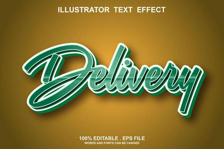 Vector efecto de texto editable de entrega