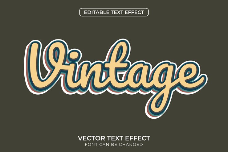 Vector efecto de texto editable de época