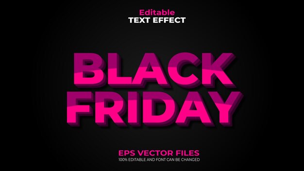 Efecto de texto editable EPS del viernes negro