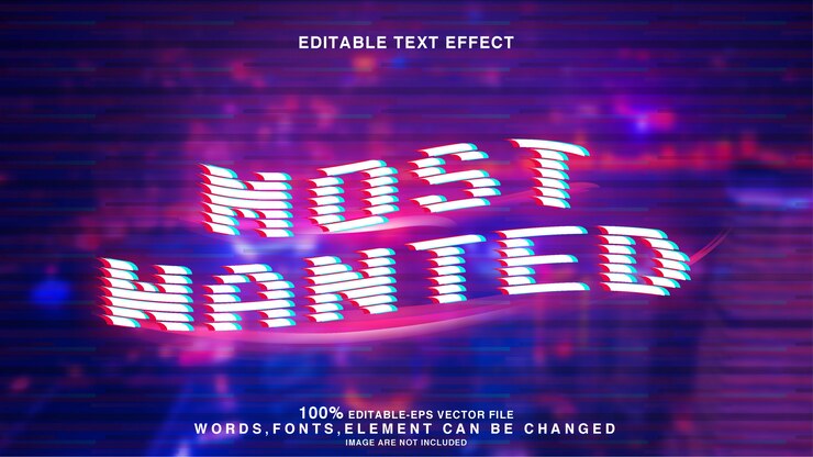 Vector efecto de texto editable de error moderno deseado