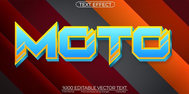 Efecto de Texto Editable y Escalable Blu Moto