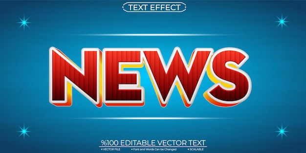 Efecto de texto editable y escalable de noticias