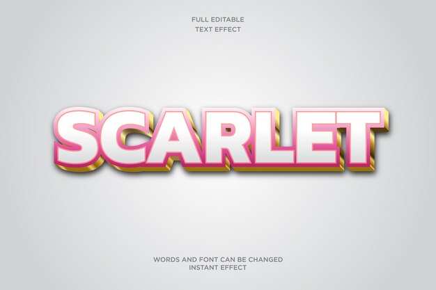 EFECTO DE TEXTO EDITABLE ESCARLATA