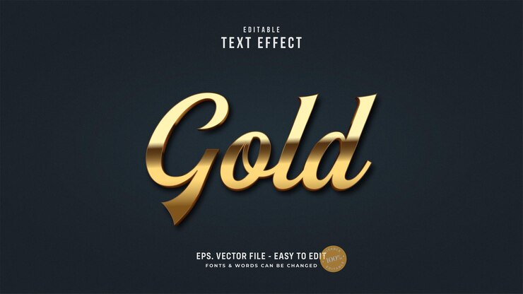 Vector efecto de texto editable de escritura dorada estilo de texto dorado elegante