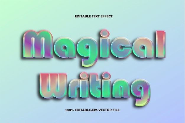 Efecto de texto editable de escritura mágica Estilo degradado en relieve 3D