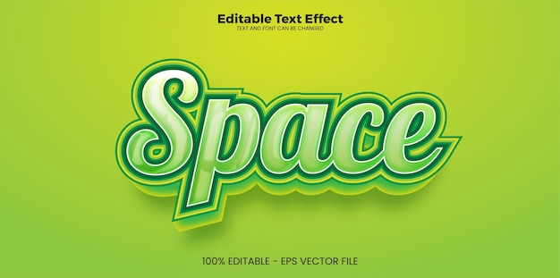 Efecto de texto editable espacial en estilo de tendencia moderna.