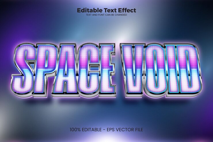 Vector efecto de texto editable de espacio en estilo de tendencia moderna
