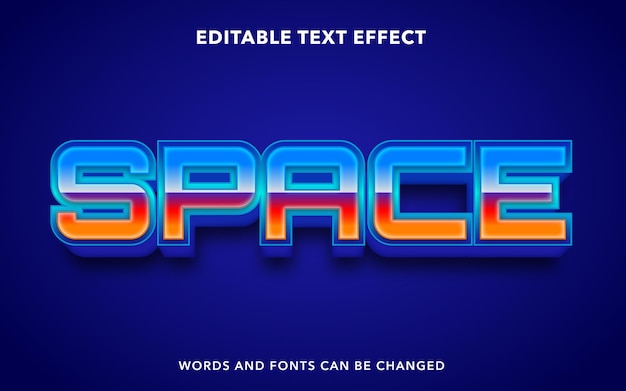 Efecto de texto editable para el espacio