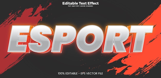 Efecto de texto editable de esport en el estilo de la tendencia moderna