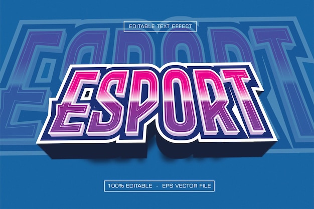 Efecto de texto editable de Esport