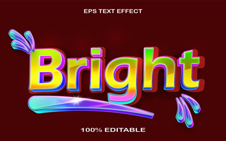 Vector efecto de texto editable de estilo 3d en negrita brillante