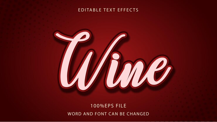 Efecto de texto editable de estilo 3D de Premium Wine