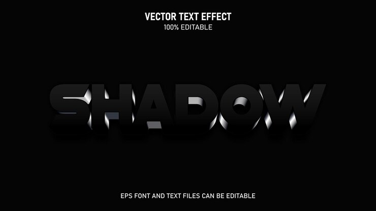 Vector efecto de texto editable de estilo 3d de sombra