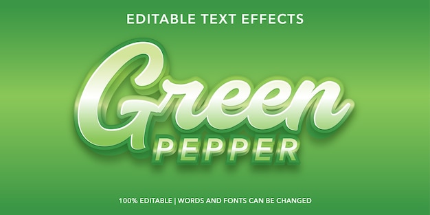 Efecto de texto editable de estilo 3d verde