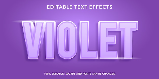 Efecto de texto editable de estilo 3d violeta
