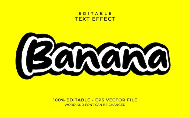 Efecto de texto editable estilo amarillo plátano