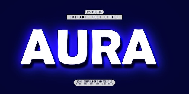 Efecto de texto editable en estilo de aura brillante