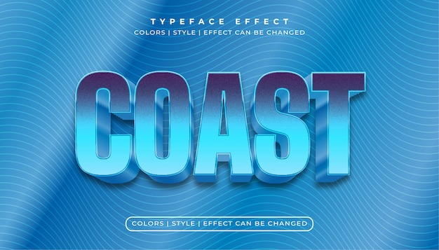 Vector efecto de texto editable con estilo azul 3d