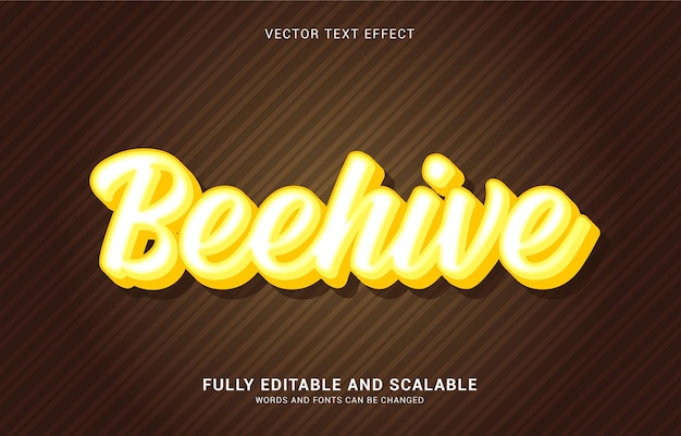 Efecto de texto editable, el estilo beehive se puede usar para hacer título