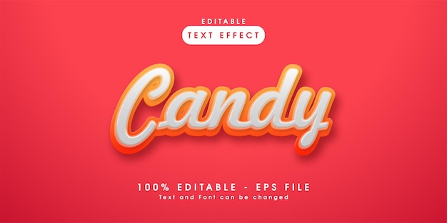Vector efecto de texto editable estilo caramelo