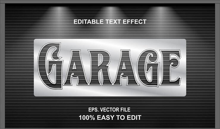 Vector efecto de texto editable estilo clásico de garaje retro