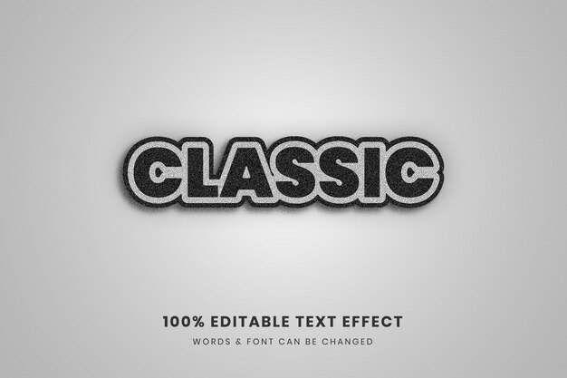 Efecto de texto editable de estilo clásico