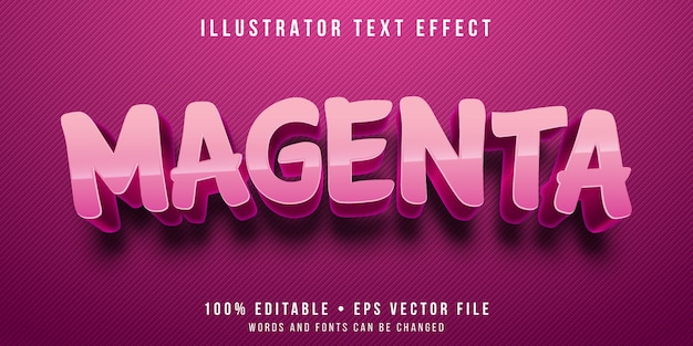 Vector efecto de texto editable - estilo de color magenta