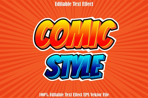 Efecto de texto editable Estilo cómico Estilo cómico 3D