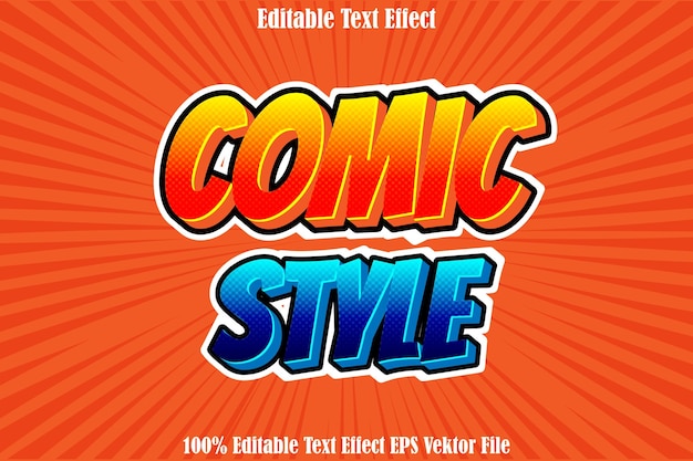 Vector efecto de texto editable estilo cómico estilo cómico 3d