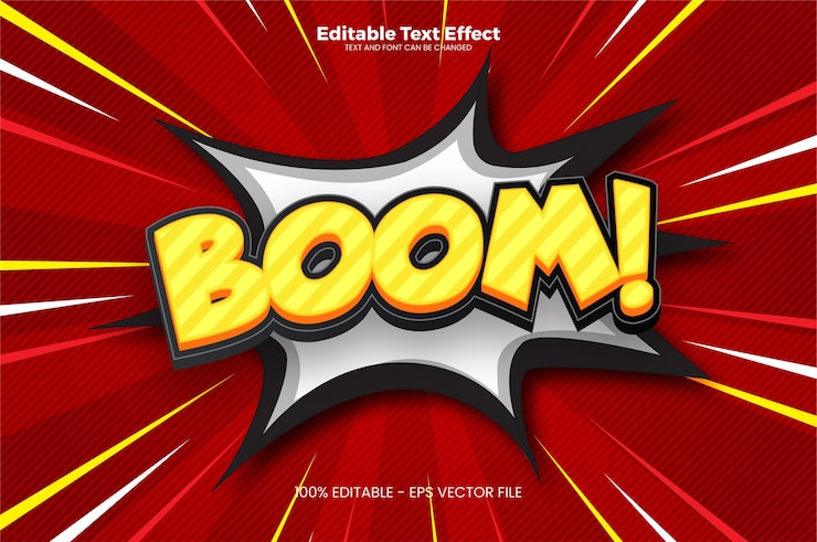 Vector efecto de texto editable de estilo cómico en estilo de tendencia moderna