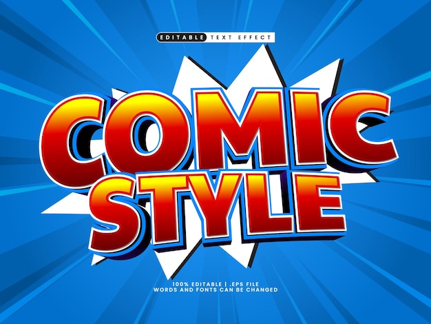 Efecto de texto editable en estilo cómico en estilo de texto cómico