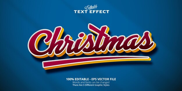 Efecto de texto editable de estilo cómico, texto de Navidad
