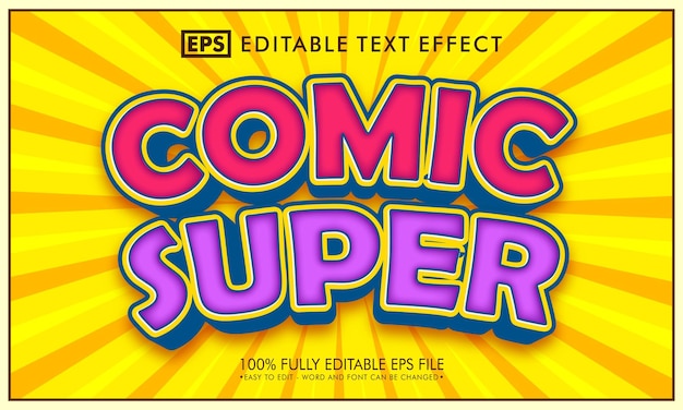 efecto de texto editable en estilo cómico