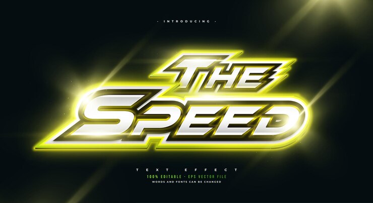 Vector efecto de texto editable en estilo deportivo efecto de texto deportivo blanco y amarillo